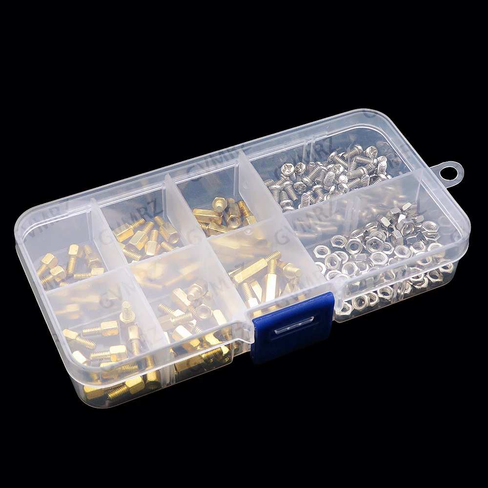 180PCS M3 Brass Hex Column Standoff Support Spacer Pillar M3 Screw Nut For PCB Board M3  Brass Hex