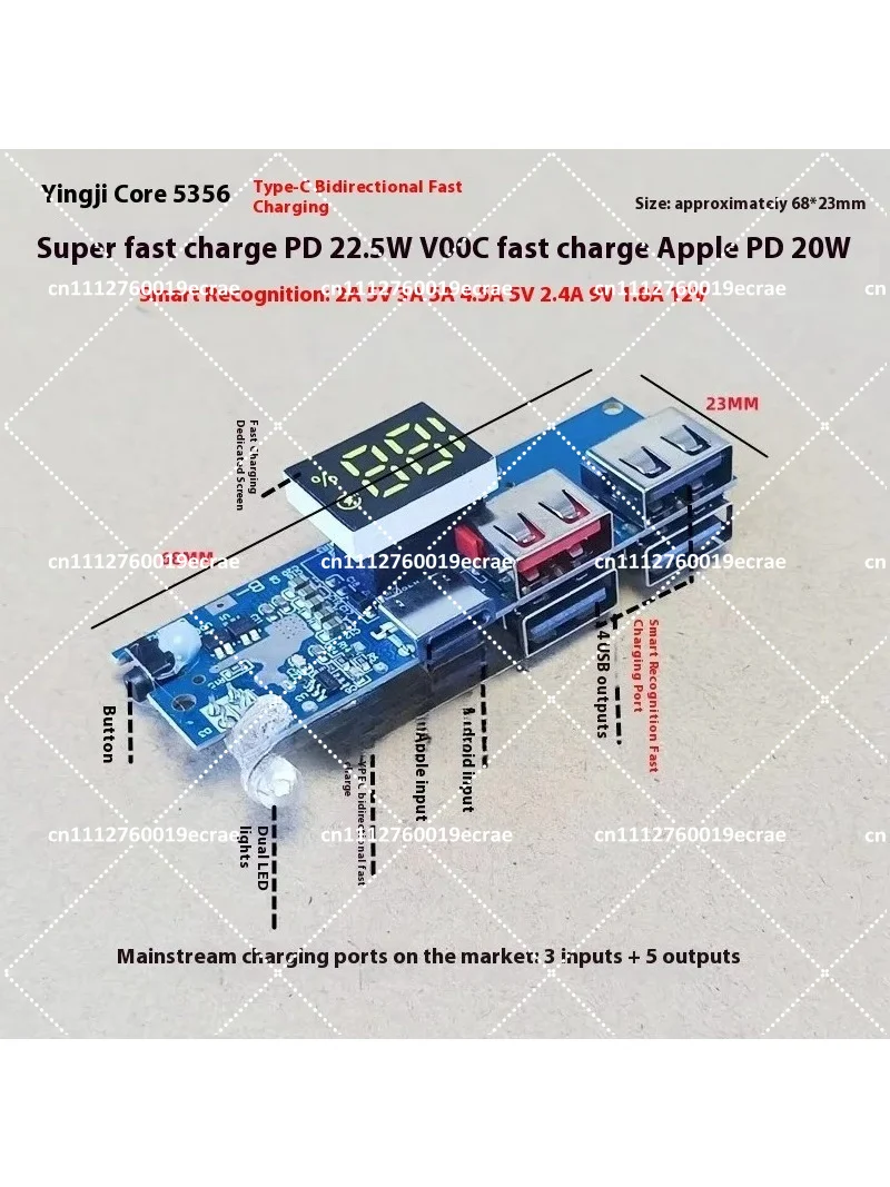 placa-de-carregamento-rapido-tipo-c-pd-com-4-usb-modulo-diy-de-bateria-de-litio-37v-para-power-bank-portatil-bidirecional