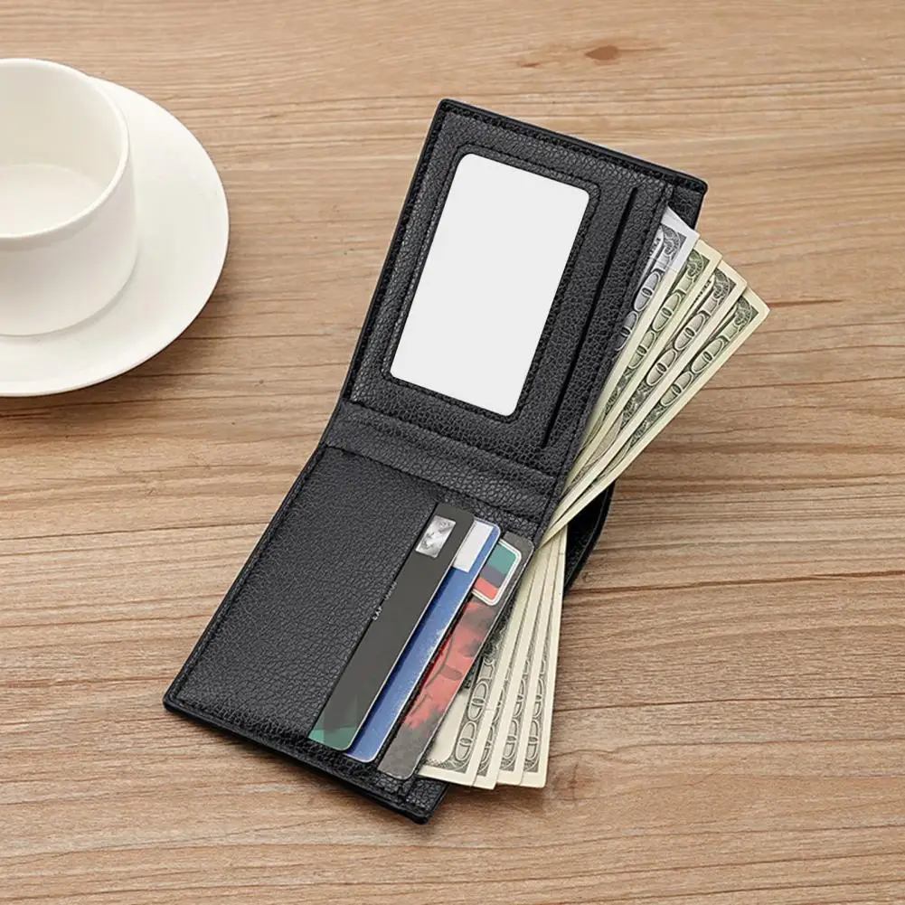 

Minimalist Faux Leather Wallet Foldable Pocket Purse Stylish Men's Faux Leather Wallets with Multiple for Business for Male