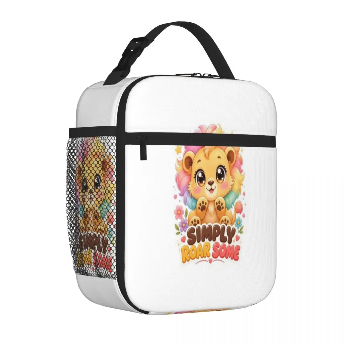 Hot Sale Simply Roar Some Cute Kawaii Lion With Rainbow Travel Style Compact Lunch Bag Boating Trip Picnic Lunch Bag