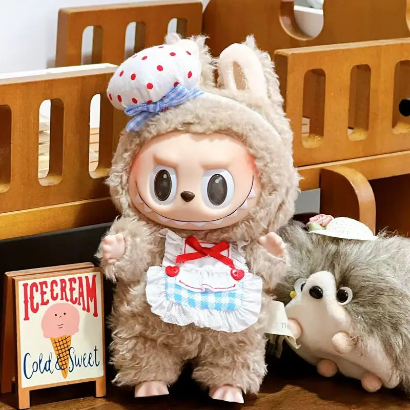 Labubu الملابس الشيف سلسلة 2 قطعة = قبعة + المئزر/مجموعة ملابس لطيف ل Labubu أفخم دمية تأثيري اللعب منزل ل هدية عيد ميلاد ﻿