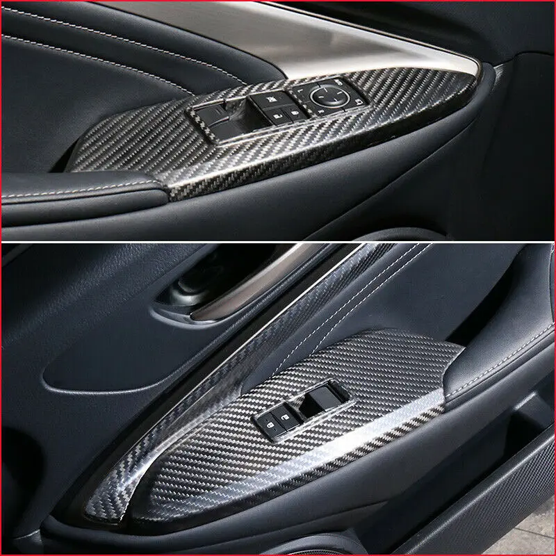 

Настоящее сухое углеродное волокно, переключатель окон автомобиля, панель замка подъема, накладка для Lexus RC RC200t RC300 RC350 RC-F SPORT 2015-2019