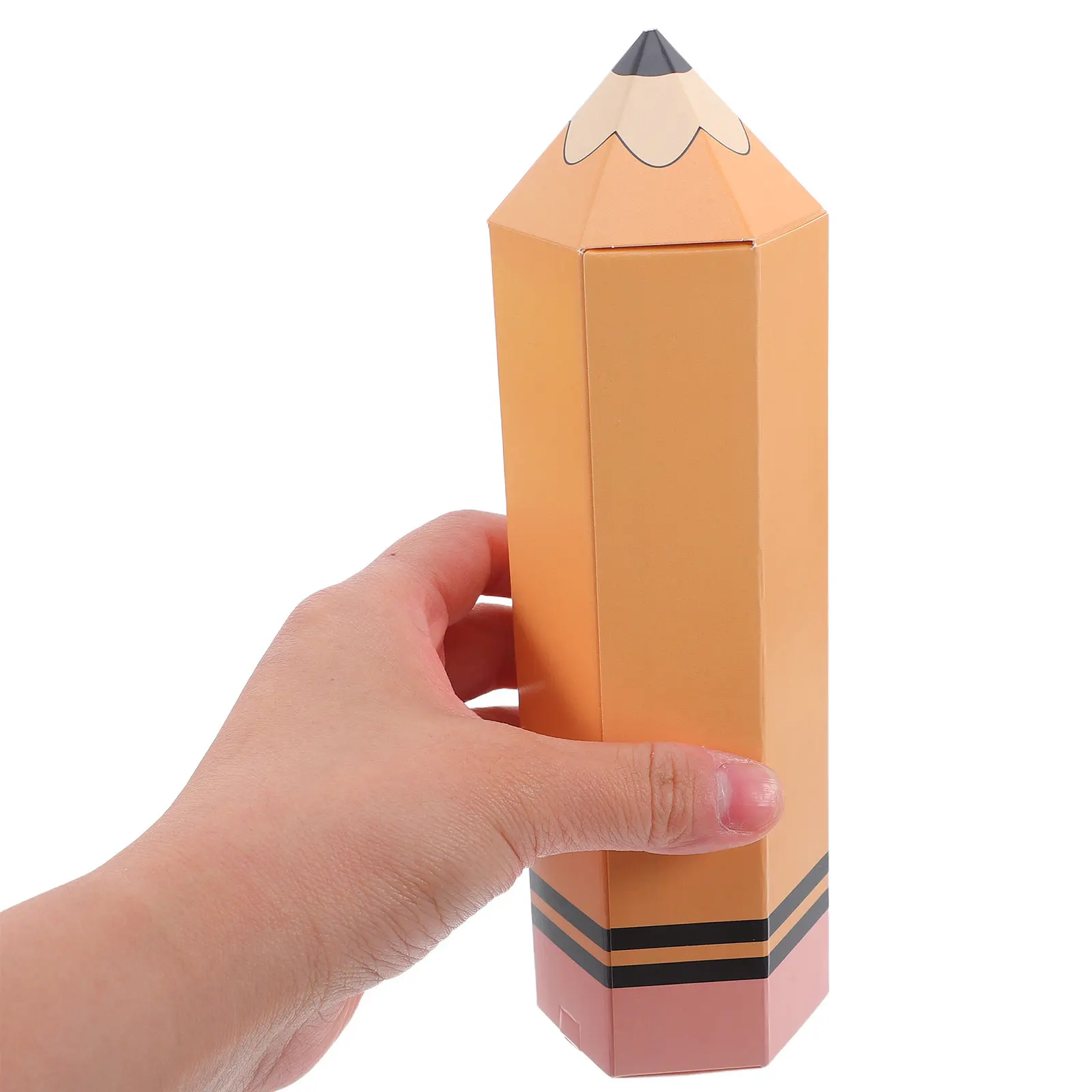 12Sets Pencil Candy Boxes Thick Paper Round Shape Back to School Classroom Party Snack Boxes for Pencil Shaped Candy Box