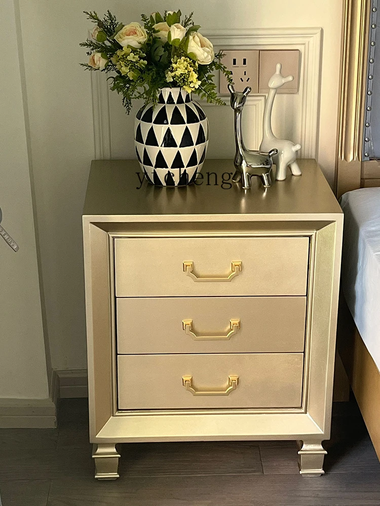 z7 solid wood light luxury three-pump bedside table bedroom bedside table modern simple locker