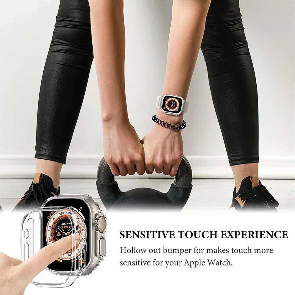 Watch Cover For Apple Watch Ultra 49mm Hard PC Protective Case Hollow Frame Bumper for iwatch Series Ultra 2 Accessories