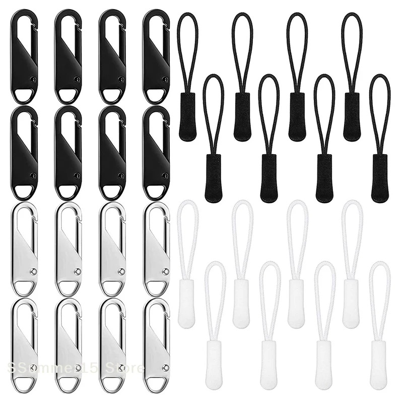 

【R】5/10/20Pcs Replacement Zipper Pulls Cord Extender/Zip Metal Pull For Backpacks Jackets Luggage Purses Handbags