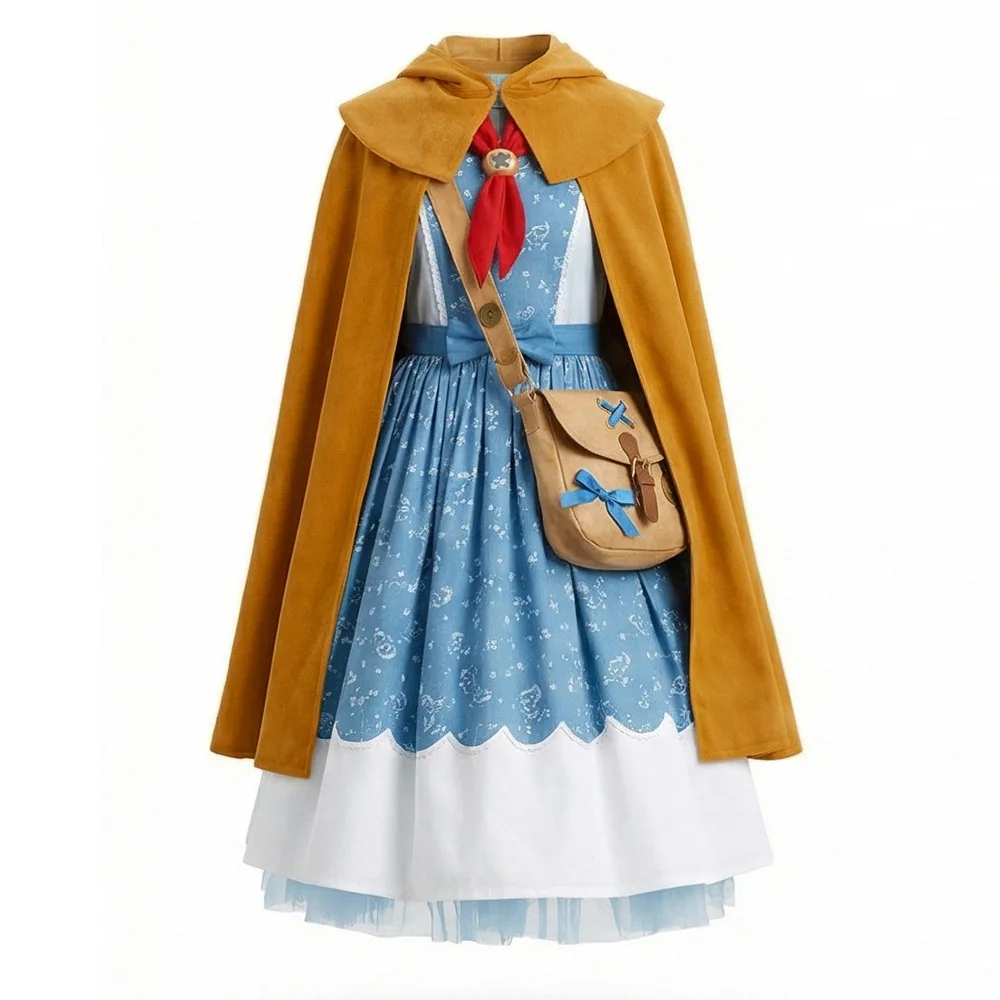 Nouveau Costume de Cosplay Stranger Holly Wheeler, Déguisement avec Cape à Capuche, Robe, Écharpe, Tenue de Scène Fantasia pour Spectacle et Fête d'Halloween