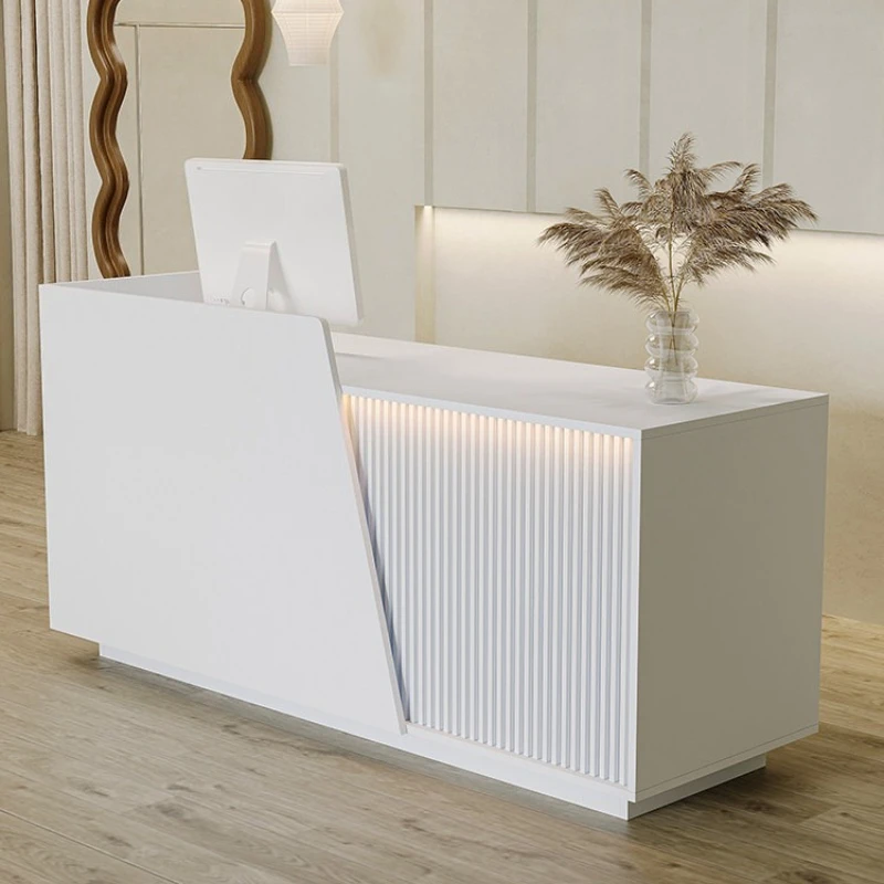 Wooden retro style reception counter high-end creativity reception counter multi-functional mostrador recepción office furniture