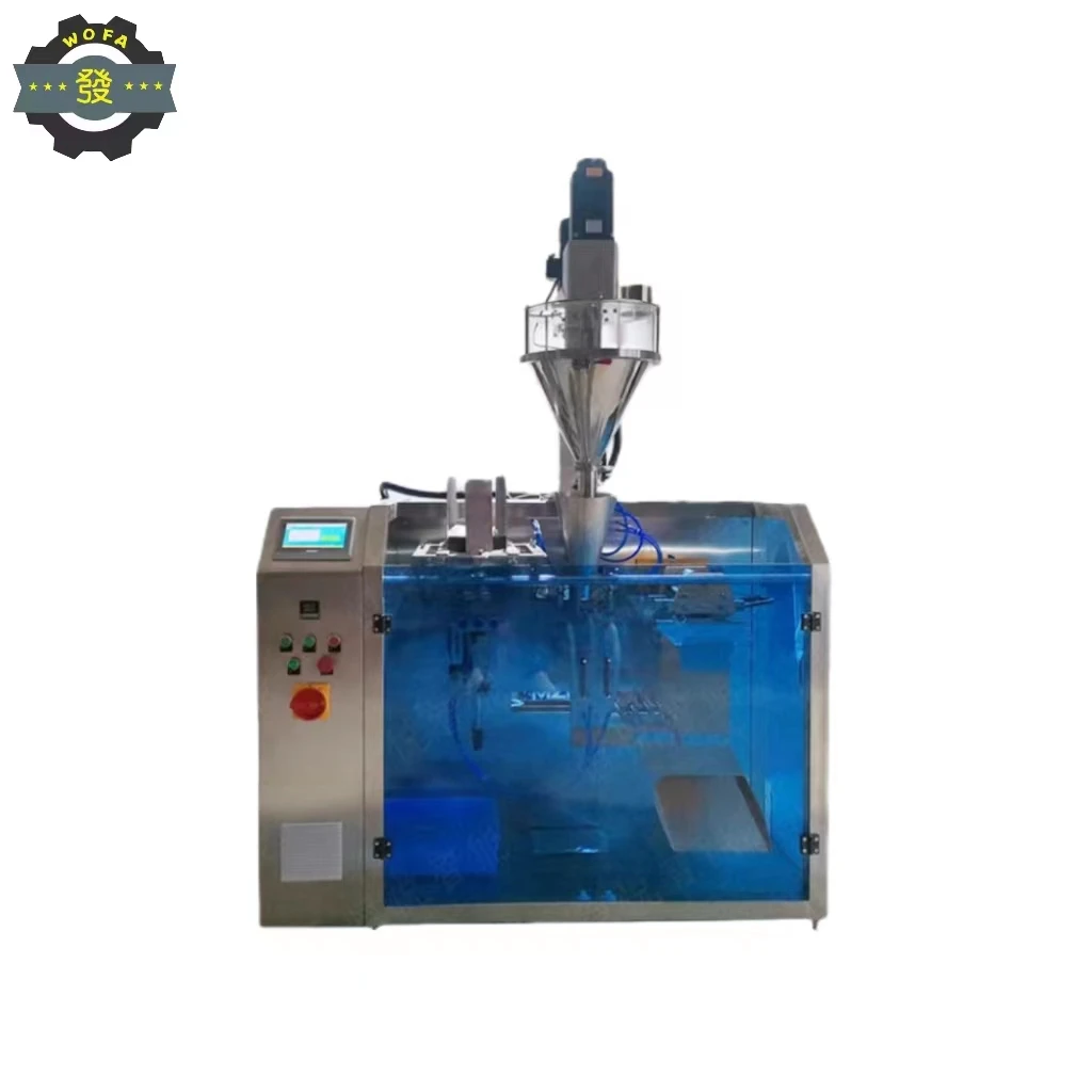 Good Quality Automatic Horizontal Coffee/Milk Leaf/Matcha Powder Pre-Made Sachet Zipper Filling Sealing Machine PLC 30-55