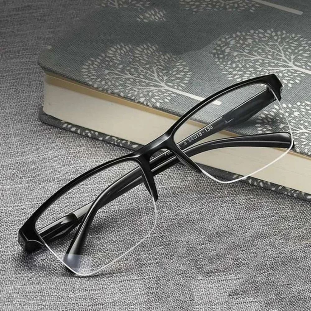 Lesebrille für Herren, Halbrahmen, Ultraleicht, Presbyopie-Brille, 2023, Damenbrille +0,75 bis +4,0, Unisex-Lesebrille