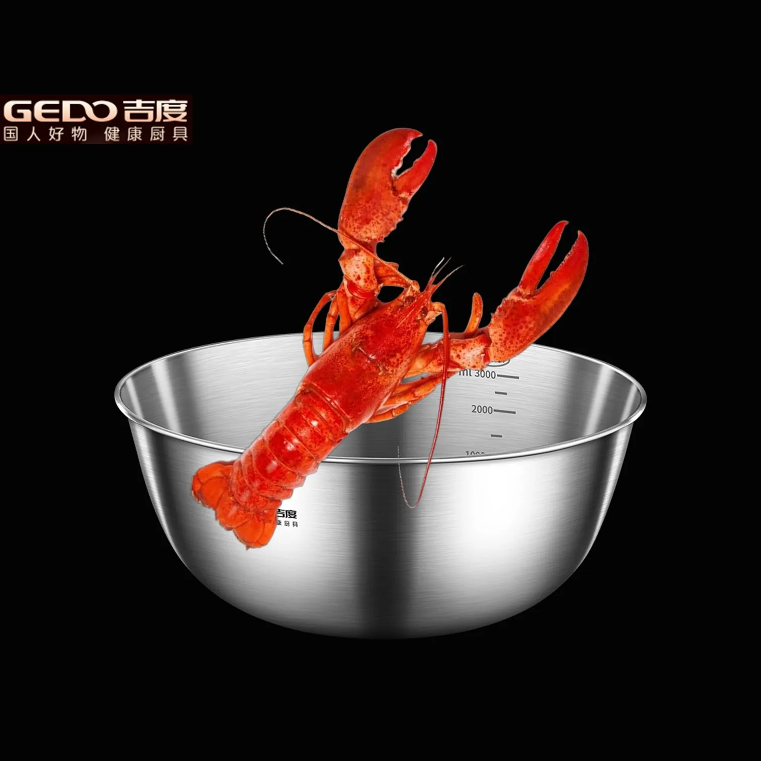 LFGB Certification 304 Stainless Steel Kitchen Food Basin with Accurate Scale 22cm~30cm Diameter Never Deform Soup Container