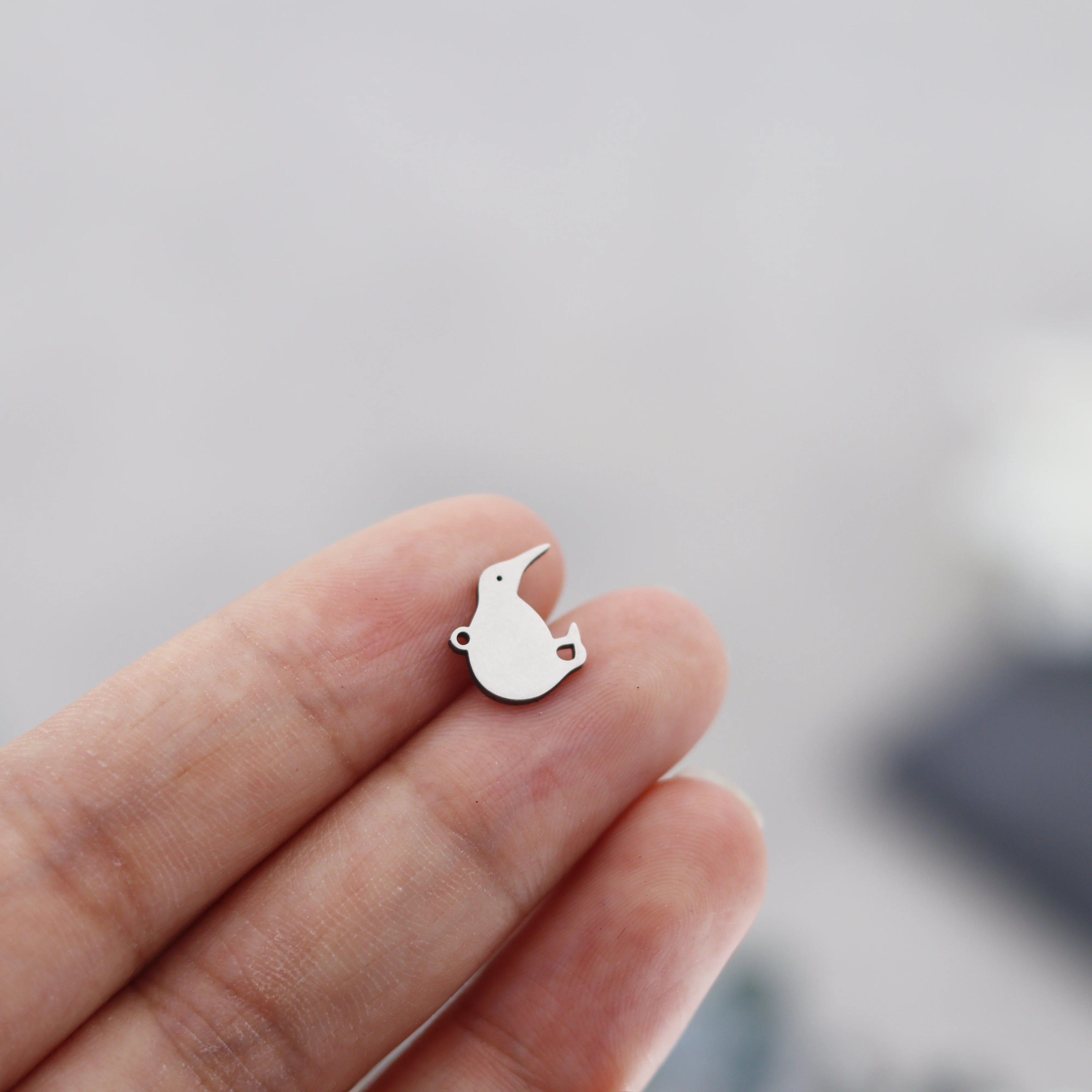3PCS/LotBird watcher gift Minimal Animal Jewelry Cute Wren Studs Sterling Bird Pendant for Necklace Jewelry