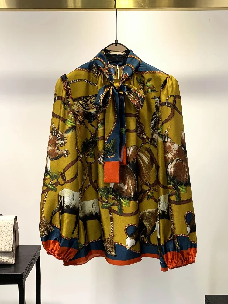 

Женская верхняя одежда Tangmi Home из 100% шелка (9 момми), твил, премиум-класса, с длинными рукавами-фонариками, универсальная, прямого кроя