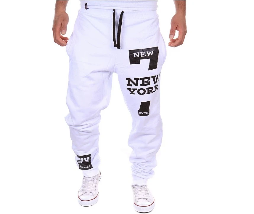 Autumn Winter Pants Men Casual Jogger Number 7 Printed Letter Drawstring Sweatpants Trousers Pants jogging Pants Streetwear K202