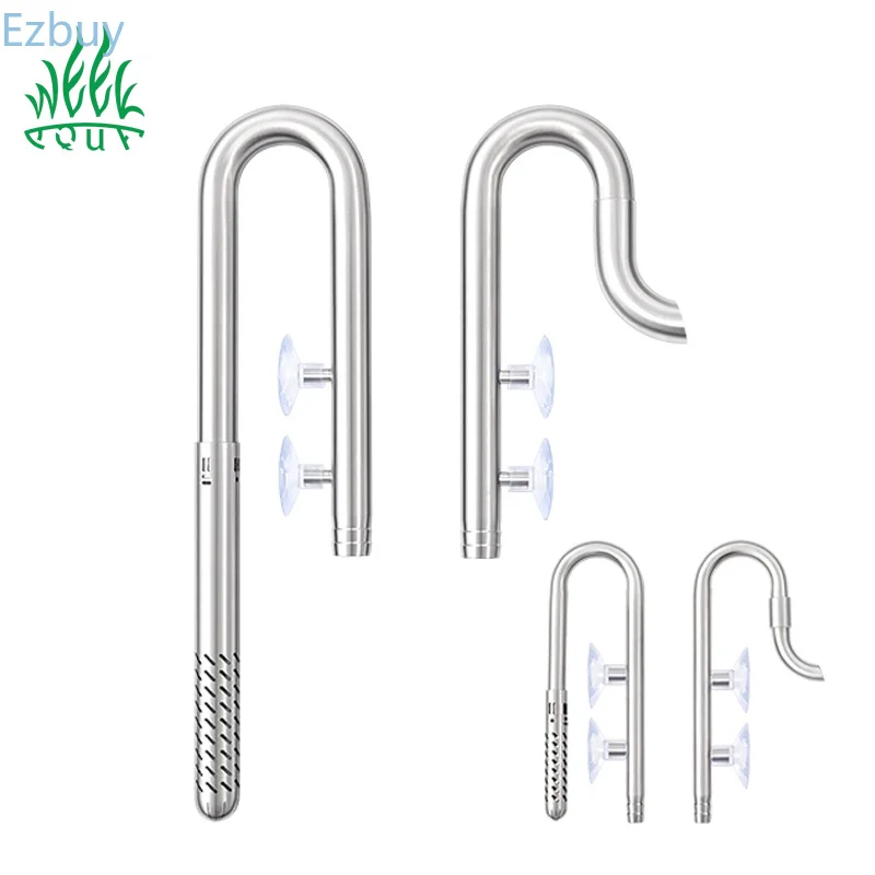 Week Aqua 304 Stainless Steel Inflow/Outflow Lily Pipe with Surface Skimmer - for Aquarium Fish Tank Filter