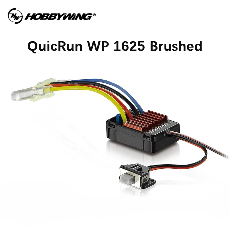 

Hobbywing QuicRun 1625 25A Водонепроницаемый бесщеточный регулятор скорости 2-3S LiPo для грузовика 1/16, 1/18 RV/SUV/Monster