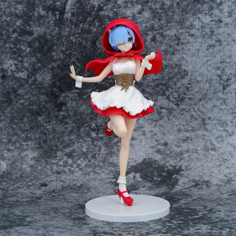 22cm Life in A Different World From Zero Rem Red Hat Statue PVC Decoration Model Figure Toys Doll