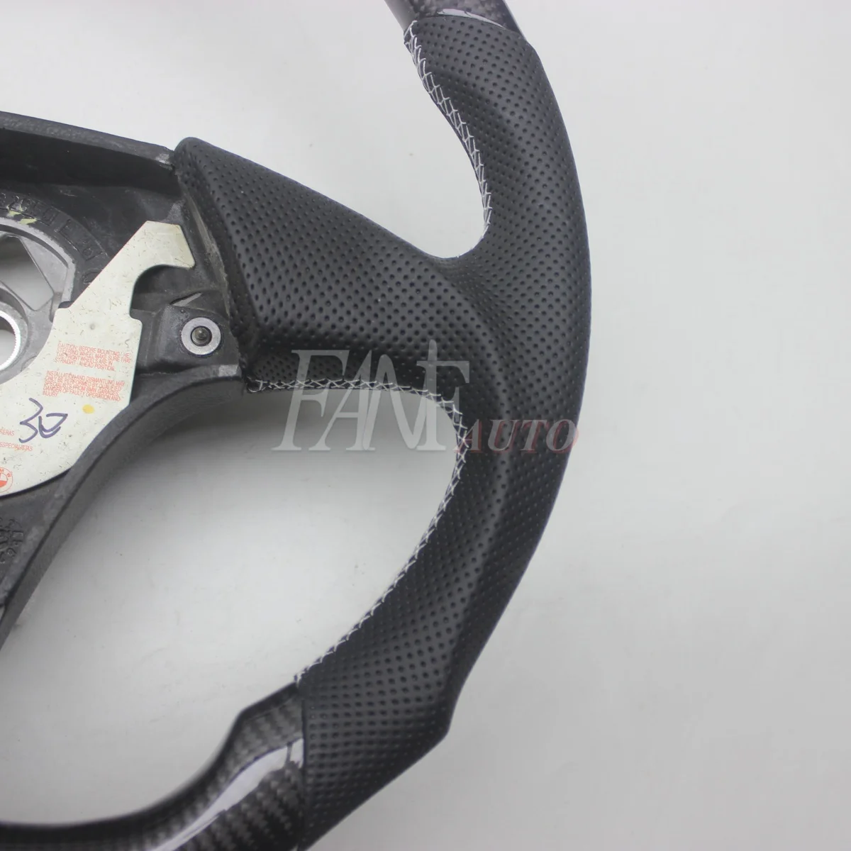 Customized Product for BMW E36 E46 Z3 Replacement D Shape Real Carbon Fiber Steering Wheel with Perforated Leather view 3