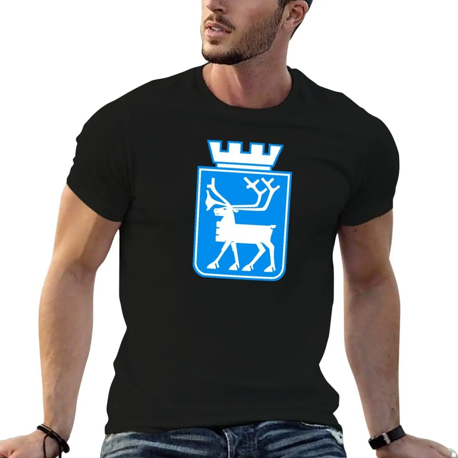 

Troms Coat of Arms, Norway T-Shirt cotton tshirt 100% man t shirts for men casual printed t shirts for man T-shirt