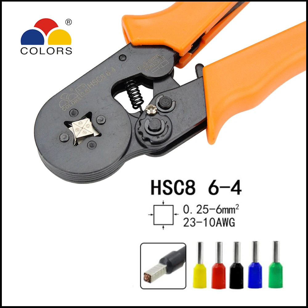 HD-6 pliers ratchet terminal crimping Tool Non-insulated terminals point type 20-10AWG 0.5-6mm2