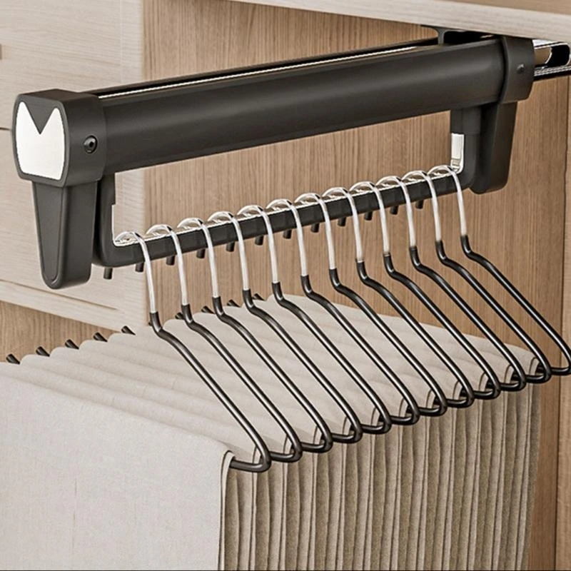 

Space Saving Pull Out Clothes Rod Hanging for Wardrobes Organization .Q0KF