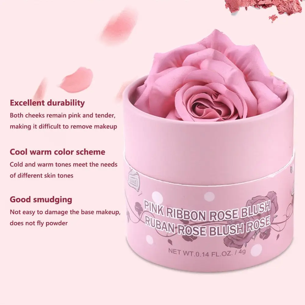 3D بتلات الورد مسحوق أحمر الخدود متعدد الألوان الطبيعية اشراق تسليط الضوء على لوحة التهيأ ماتي لون عالي الوضوح #4