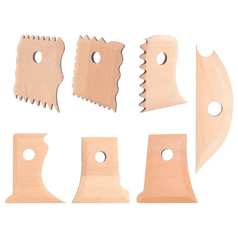 AEE6-7 Pieces Pottery Tools Pottery Foot Shaper Tools Pottery Trimming Tools Pottery Profile Rib Bundle Foot Shaper