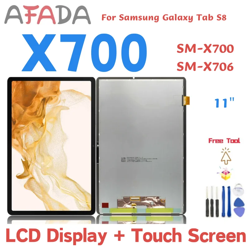 11 inch For Samsung Tab S8 X700 LCD Display Touch Screen Digitizer Assembly For Samsung SM-X706 X706B X706U X706N Replacement