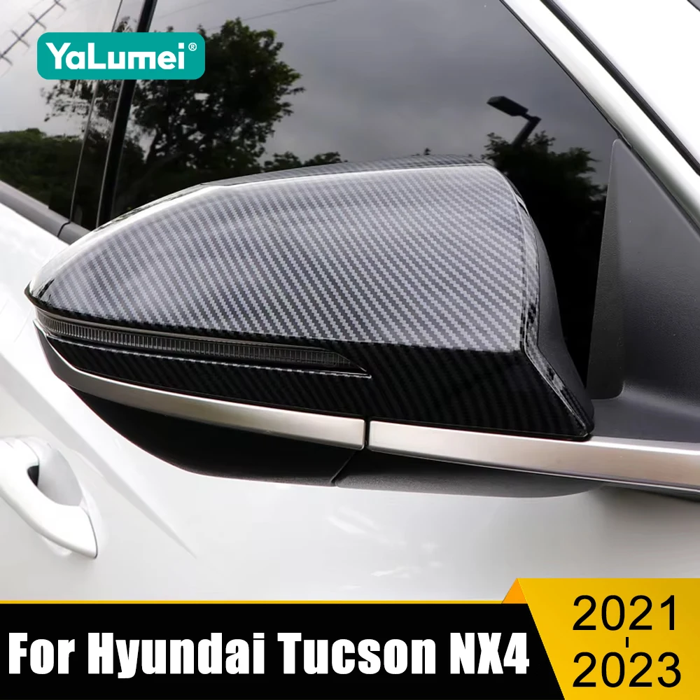 

For Hyundai Tucson NX4 2021 2022 2023 ABS Carbon Fiber Car Rearview Mirror Side Molding Cover Trim Case Stickers Accessories