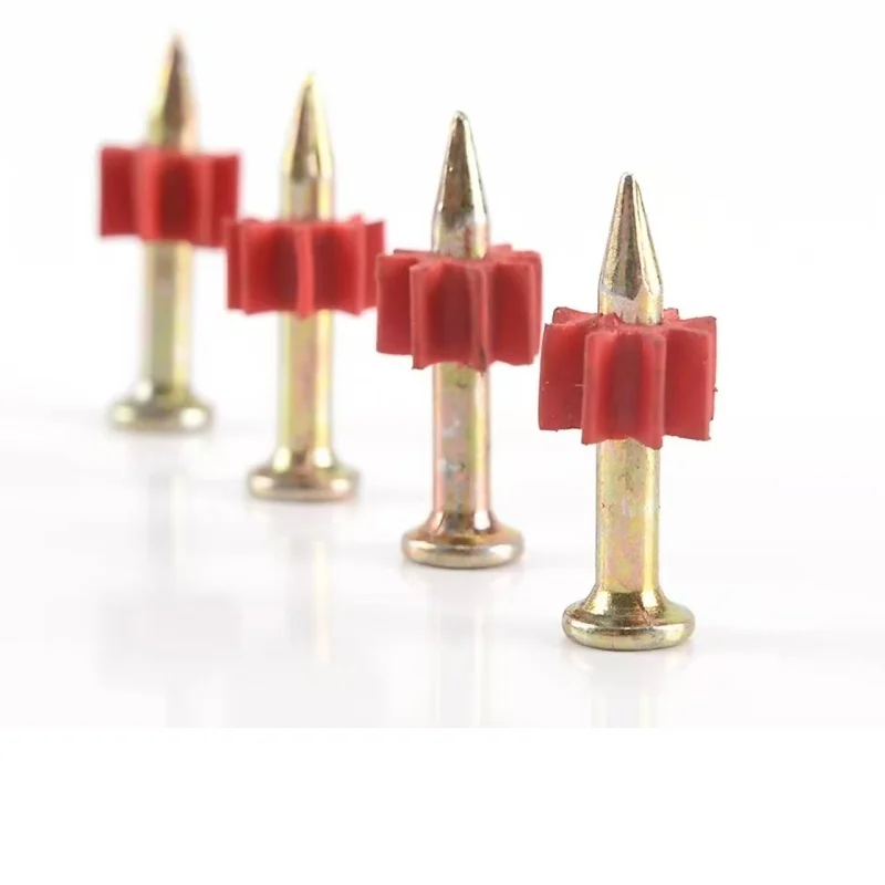 200 clavos de acero duro para colgar cuadros, clavos para pared, cemento, para pistola neumática, de hierro 3