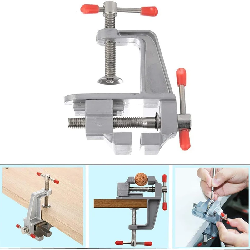Muliti-Funcational 3.5 Inch Mini Bench Vise Aluminum Miniature Small Jewelers Hobby Clamp On Table Flat Pliers Tool Vice