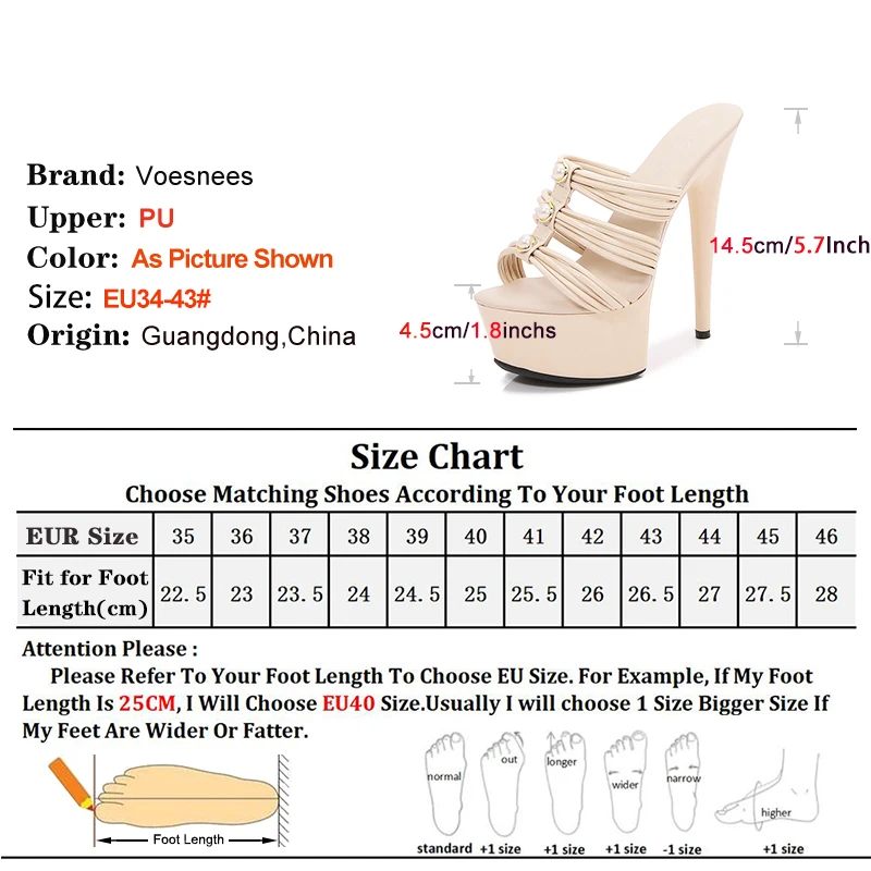 Summer Women Slip On Slippers 14.5CM Outdoors Super High Heels Waterproof Platform Club Sandals Fashion Ladies Pearl Shoes Mules