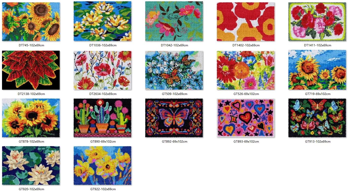 

Bee latch hook kit rug canvas printing Swans handwerken knooppakket diy carpet embroidery handmade 69-102 Flowers