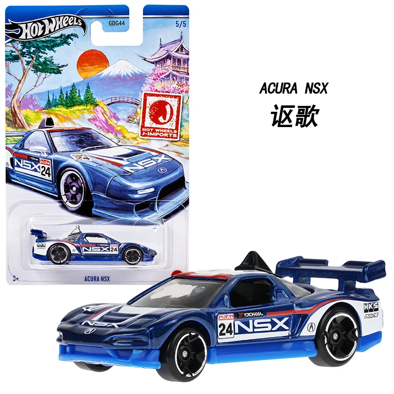 Genuine Hot Wheels Car J-Imports 1:64 Diecast Boy Toy Toyota Starlet Honda CRX Acura NSX Nissan Skyline Mazda Vehicle Model Gift