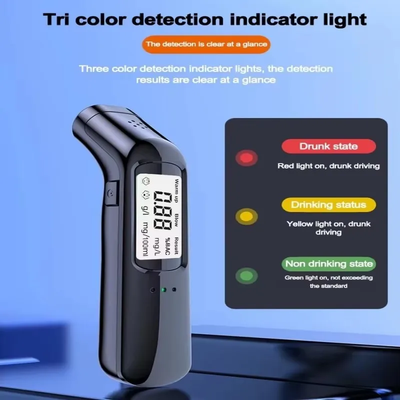 Portable Breathalyzer Professional Breath Alcohol Tester LCD Display Detector for Drunk Driving Car Electronics Alcohol Test