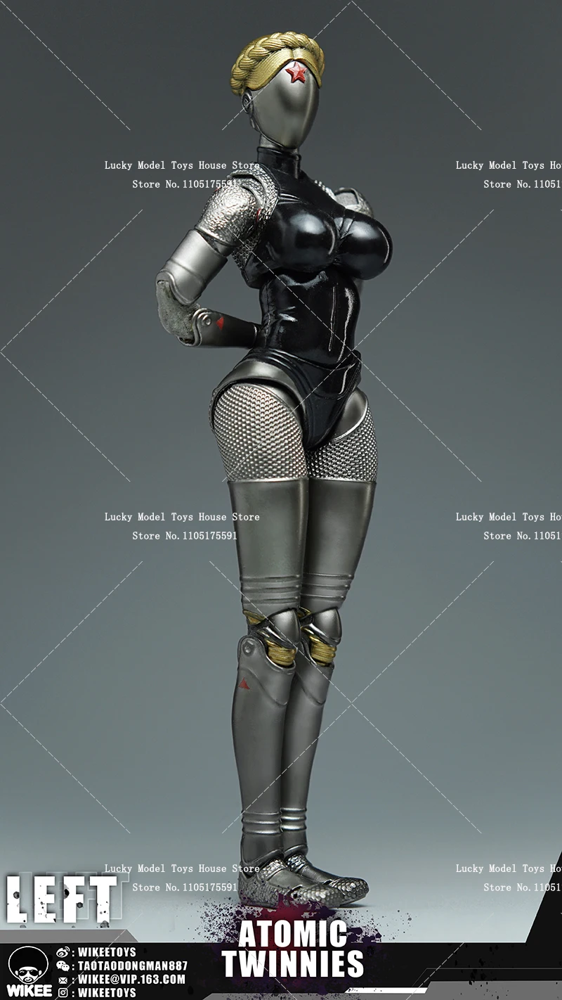 Wikeetoys WKT002 1/12スケール 左アトミックツインズ 女性ロボットフィギュア ノーフェイス 可動関節ボディデザイン 6インチ ソルジャードール ギフト