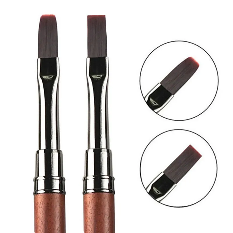

1/2Pcs Round Wood Handle Nail Ombre Brush Nail Art Painting Pen Brush UV Gel Polish Gradient Color Acrylic Nail Drawing Pen