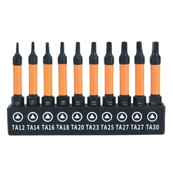 10pcs Alloy Steel Triangular Screw Bits Magnetic Screwdriver Bit Hexagon Shank Anti Slip Triangle Screw Head TA12-TA30