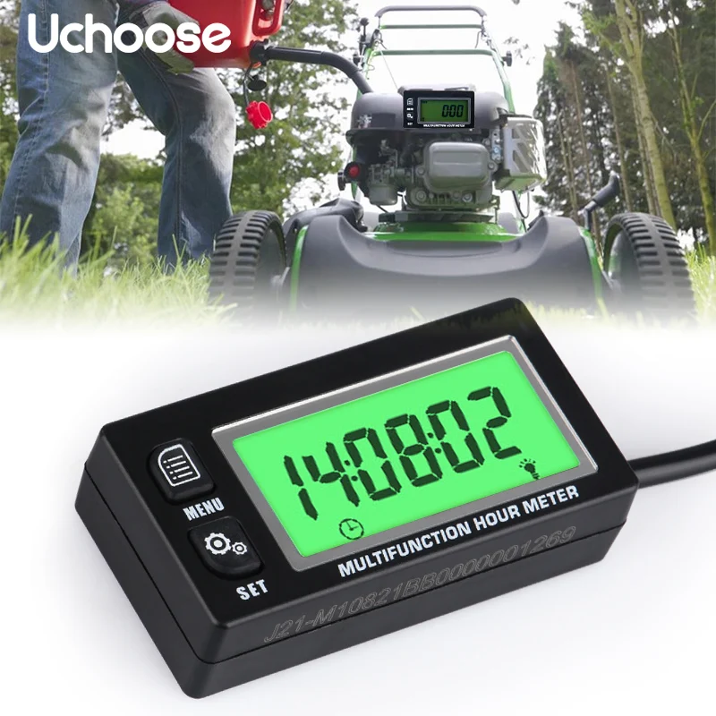 RL-HM028A Inductive Temperature TEMP METER Motorcycle ATV Marine Boat Thermometer Tachometer Max RPM Recall HOUR METER for UTV