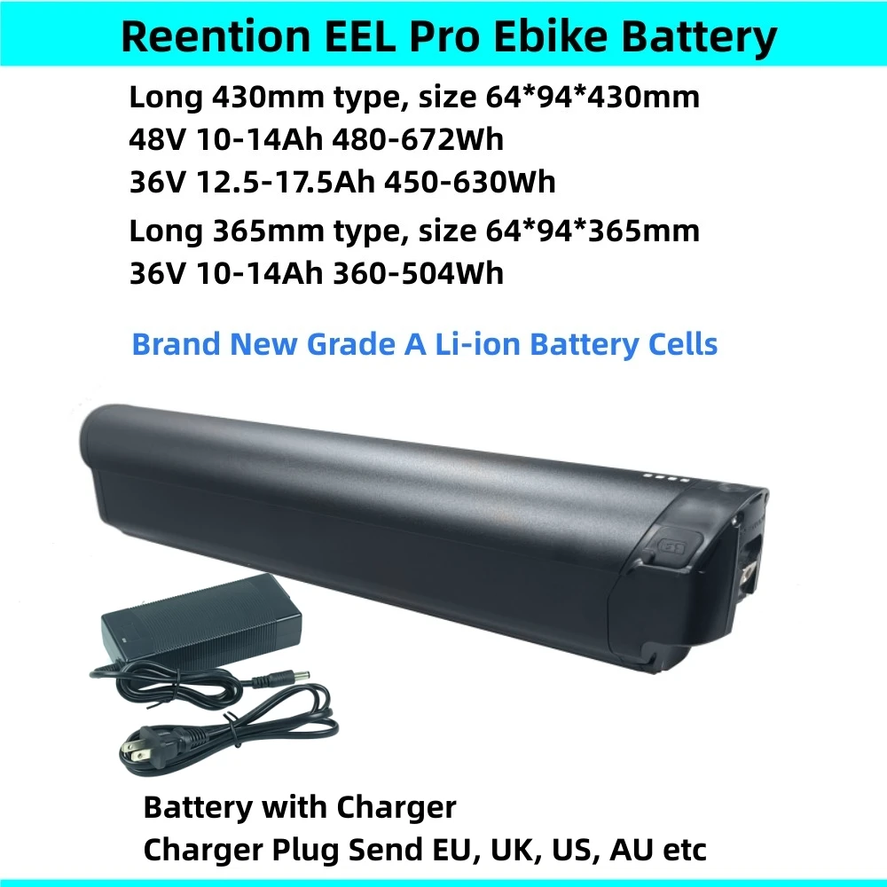 

Reention EEL Pro Ebike Battery 48V 10Ah 10.4Ah 12.8Ah 14Ah 36V 10.4Ah 12.5Ah 13Ah for Ride1Up Himo C20 Eleglide T1 E-bike