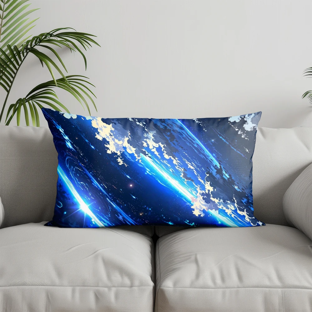 Home Decor Cherry Blossom Coastal Path Pillow Suitable For Sofa Bedroom Car Pillow Cover Cushion Rectangular Back Cushion