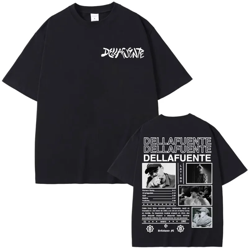 

Летние футболки с рэпером Dellafuente, новый альбом 2025 Tour, мужские и женские футболки в стиле Харадзюку, готический хип-хоп, панк, модная футболка, летняя