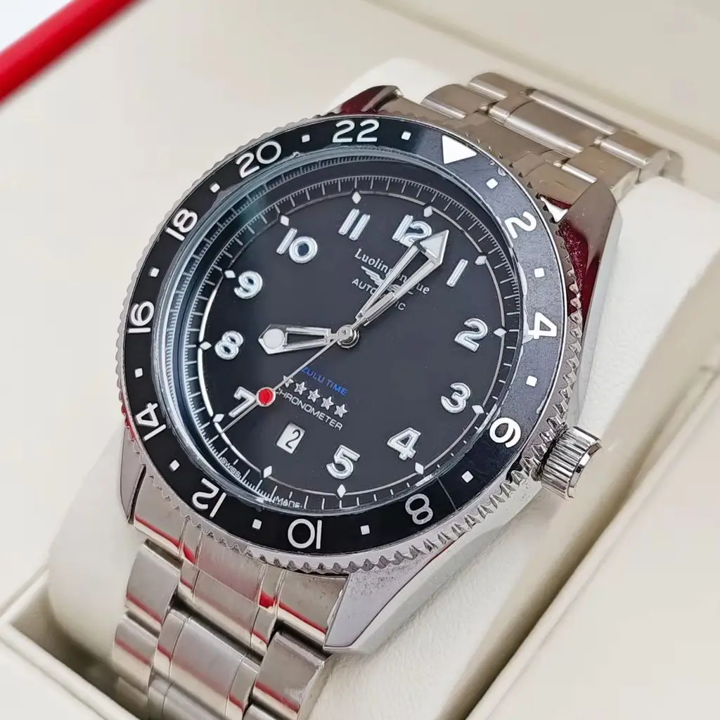 

European and American Style High-End Luxury Black Submariner Series Automatic Mechanical Watch for Men, Skeleton Design, Waterproof, Calendar, Fashionable, Business Casual, Versatile, Unique, Cool and Handsome, Suitable for Young Men, the Best Gift for Bo