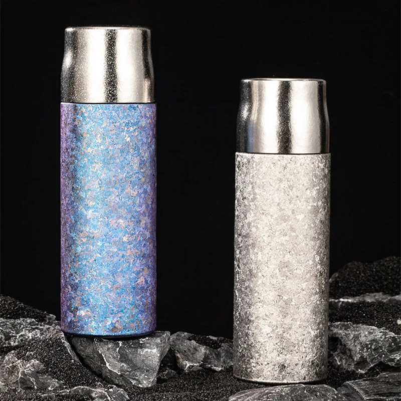 460ml Pure Titanium Thermos Cup With Bounce Inside Lid For Camping,Double Layer Vacuum Flasks,Drinkware,Portable Water Bottle