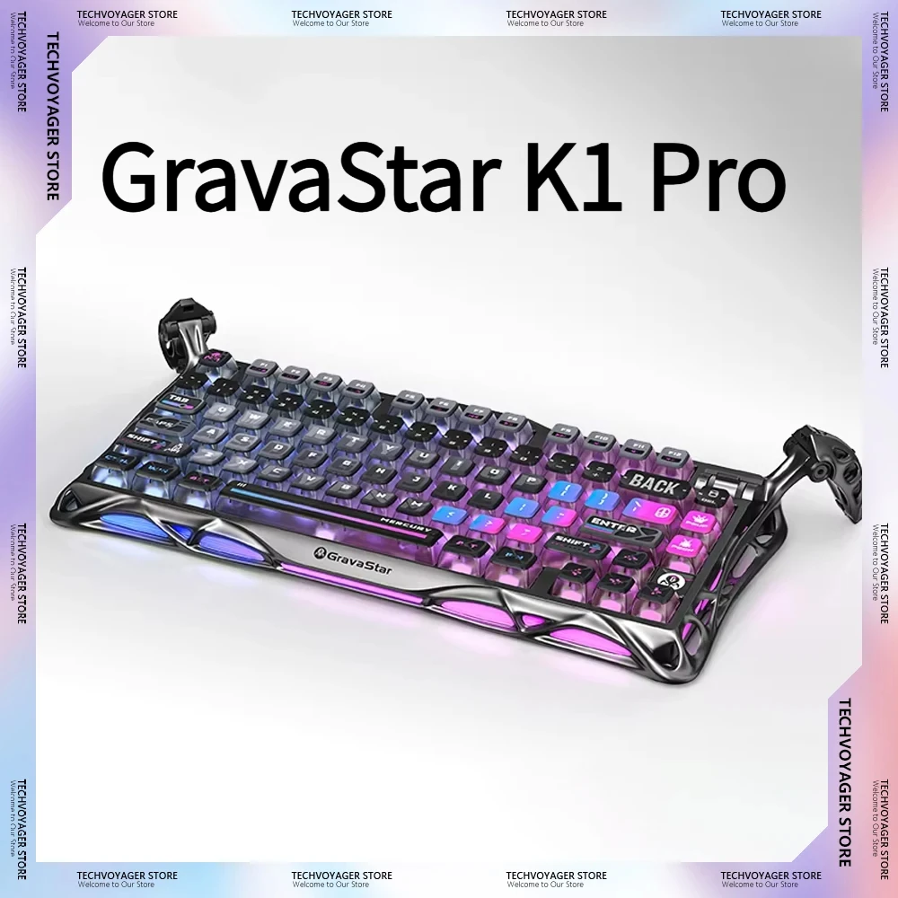 GravaStar K1 Pro Breaking Cocoon Mechanical Keyboards Long Battery Life Wireless Custom Tri-Mode Gaming Keyboard PC E-Sport Gift