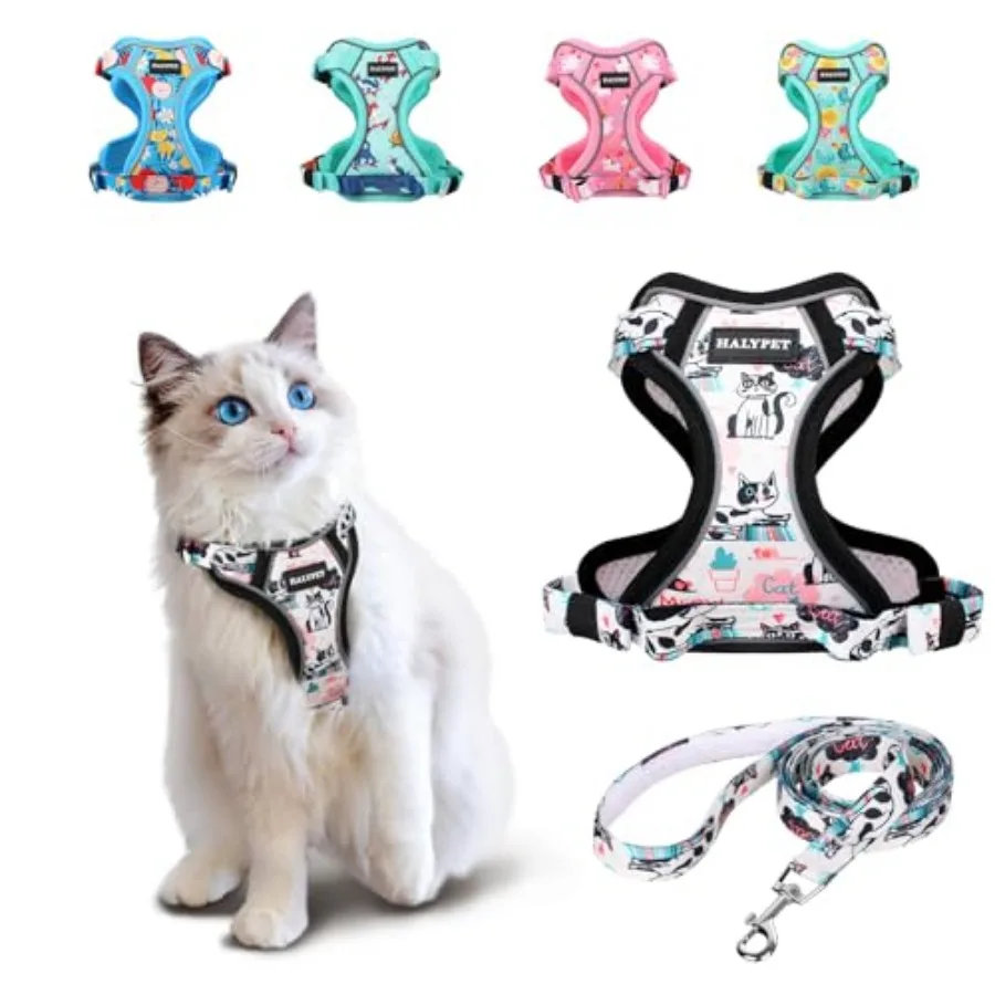 

Cat Harness and Leash Set[MAX Safety 4th-Gen] Cute Escape Proof Vest Harness for GirlandBoy Cat Walking, Comfortable Adjustable
