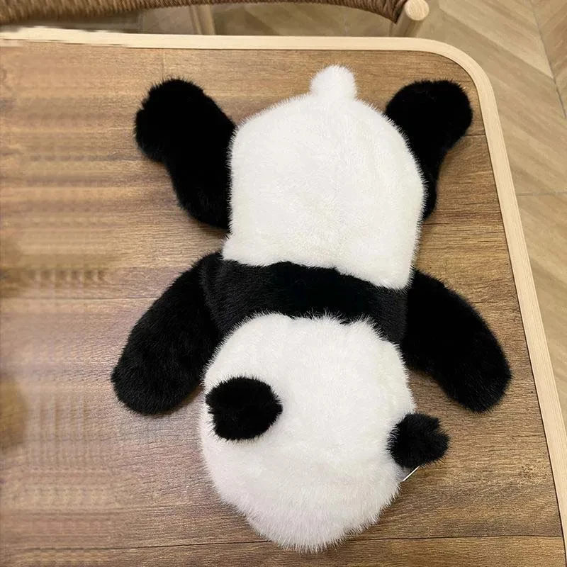 จําลองที่สมจริง Fluffy Zoo Panda ตุ๊กตาสัตว์น่ารักตุ๊กตาหมี Plushie ตุ๊กตาโกหกคว่ําของเล่นตลกสําหรับของขวัญวันเกิดหญิง