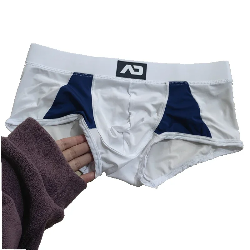 Real shot men\'s boxer panties, fashionable men\'s width, simple panties, skin-friendly ice silk