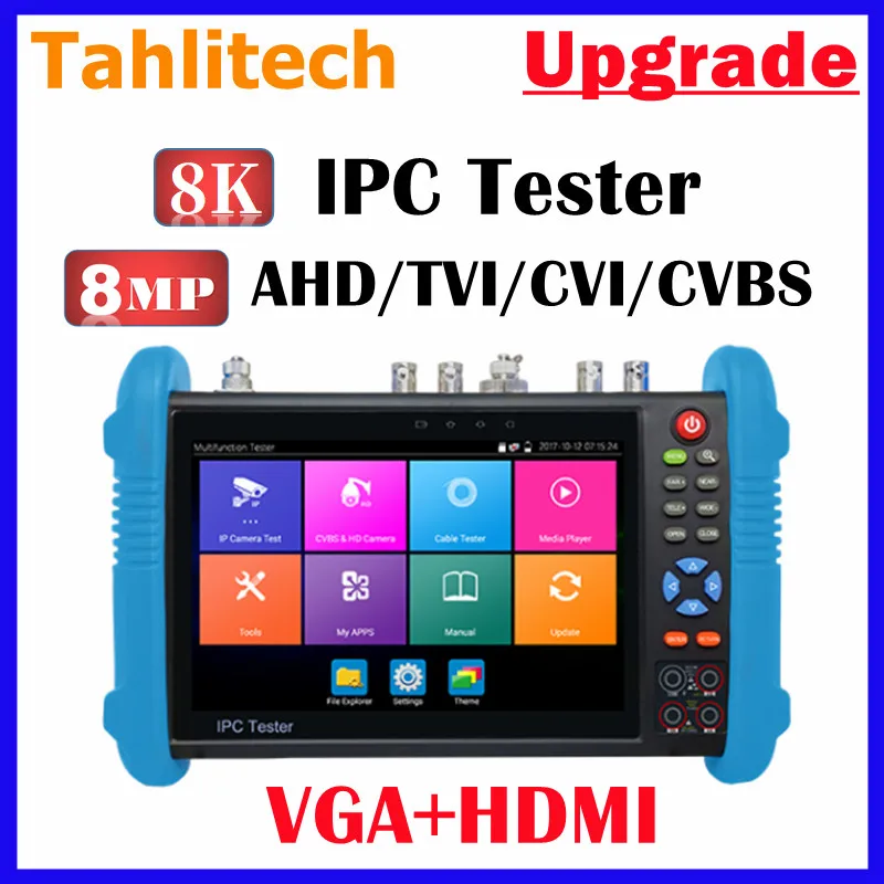 

IPC 9800Plus CCTV Tester IP Camera Coaxial HD test AHD CVI TVI Camera Tester Onvif Wifi PoE HDMI RJ45 Cable UTP TDR Tester 7inch