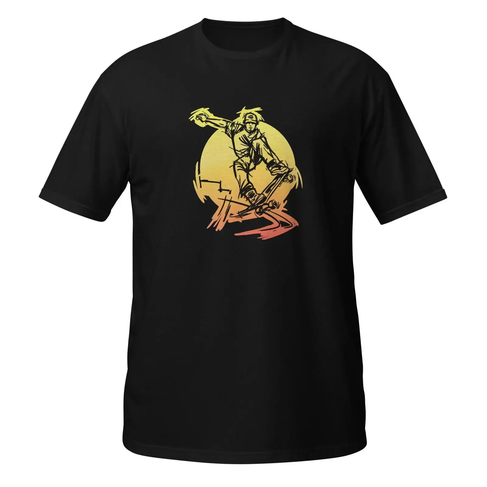T Shirt Skateboard Freestyle vintage Washed Breathable Versatile fashion homme Top For Everyday Wear Slightly Stylish Soft